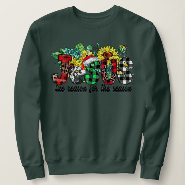 Sweatshirt Jésus Est La Raison Pour La Saison Vacat De Noël (Design devant)