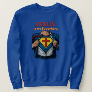 Sweatshirt JESUS est mon Super-héros - Chrétien
