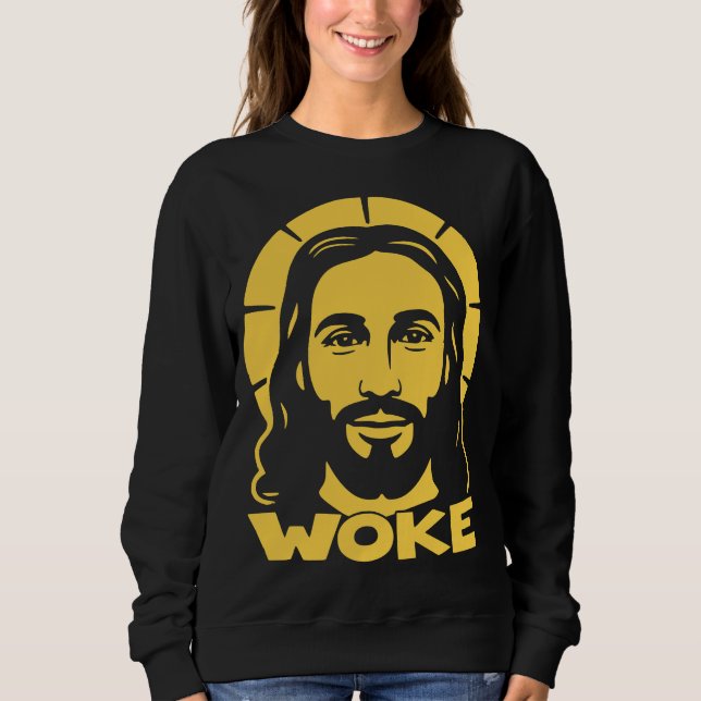 Sweatshirt Jésus est un libéral réveillé (Devant)