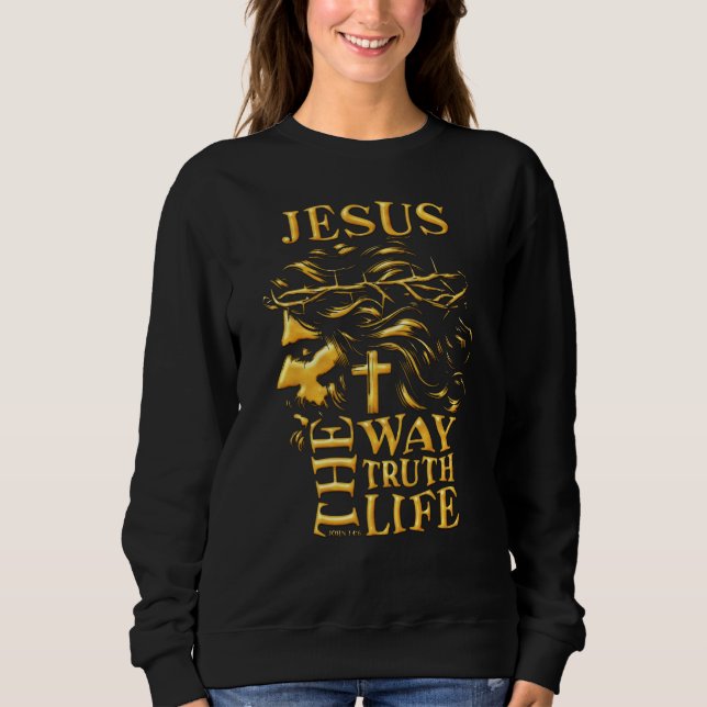Sweatshirt Jésus, la manière de vivre la vérité (Devant)