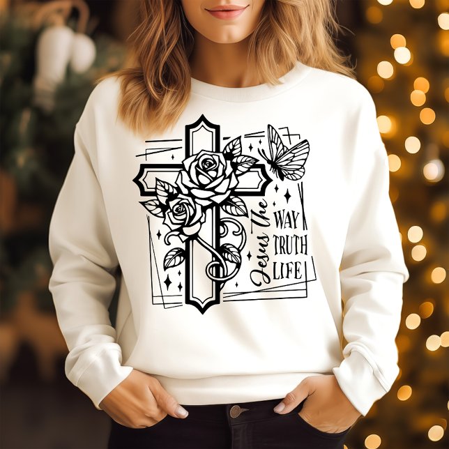 Sweatshirt Jésus, la manière de vivre la vérité (Créateur téléchargé)