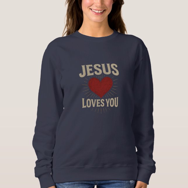 Sweatshirt JESUS Loves You - Christian (Devant)