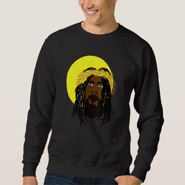 Sweatshirt Jésus Noir Africain-Américain Jésus Avec Dreadlock (Devant)