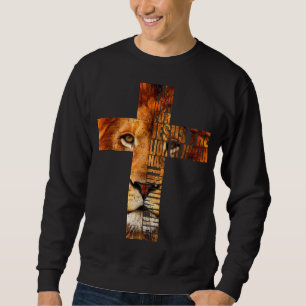 Sweatshirt Jésus Religieux Chrétien Le Lion De Juda Croix