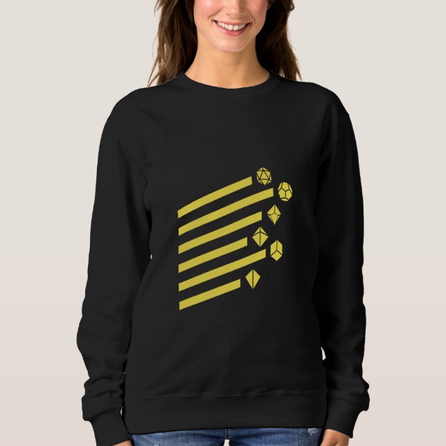 Sweatshirt Jeu de dés géométrique géométrique Jaune Polyédriq (Devant)