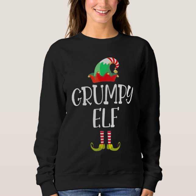 Sweatshirt Jeu de Noël du groupe de famille des elfes grinche (Devant)