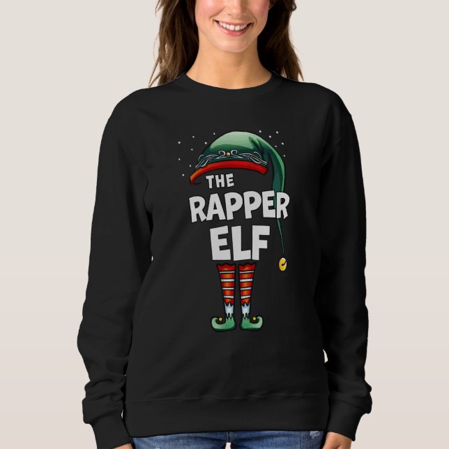 Sweatshirt Jeu de Noël du groupe familial Elf Rapper (Devant)