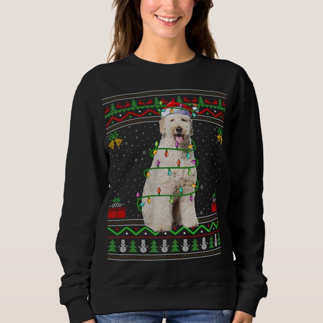 Sweatshirt Jeu de Noël moche style Père Noël Labradoodle Chie (Devant)