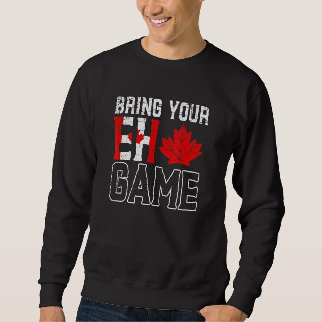 Sweatshirt Jeu EH Feuille d'érable Patriotique Canadien Canad (Devant)
