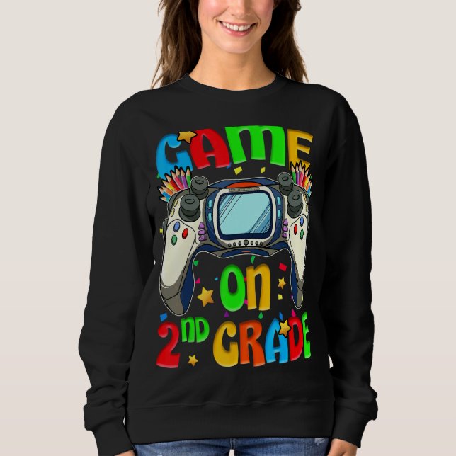 Sweatshirt Jeu en 2e année Retour à l'école 2e année niveau U (Devant)
