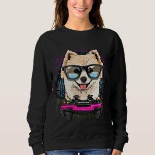 Sweatshirt Jeu Joueur Poméranien Vidéo Joueur Amoureux des ch