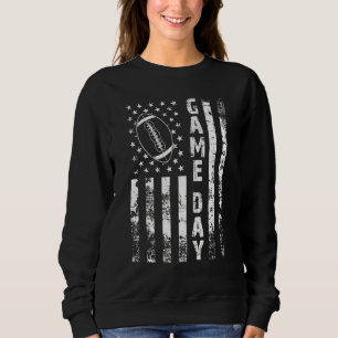 Sweatshirt Jeu Jour Avec Drapeau Américain Football Maman Pap