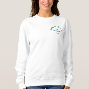 Sweatshirt Jeu Match Green Crest Womens Tennis White
