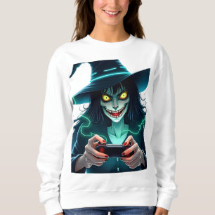 Sweatshirt Jeu PlayStation Halloween - Éffrayant PS5 Witch Co