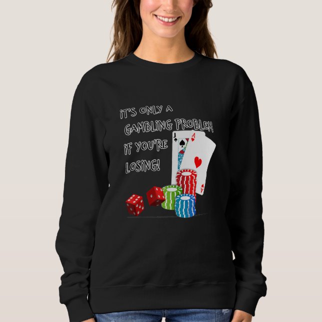 Sweatshirt Jeu Poker Jeux Chips Casino Fentes Costume (Devant)
