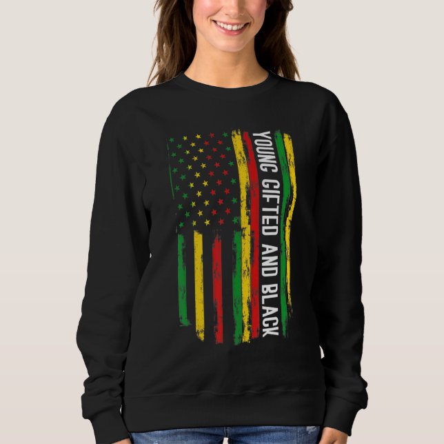 Sweatshirt Jeune et Noir American Pride Noir Histoire Mo (Devant)