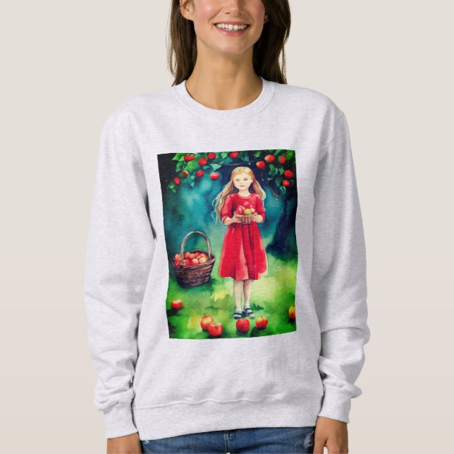 Sweatshirt Jeune fille dans un Apple Orchard (Devant)