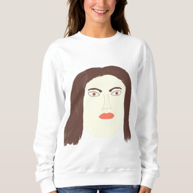 Sweatshirt jeune fille visage peinture abstraite (Devant)
