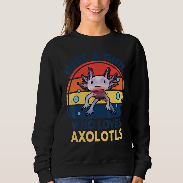 Sweatshirt Jeune Jeune Enfant Axolotl Mignonne Juste Une Fill (Devant)