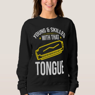 Sweatshirt Jeune joueur de harmonica jeune et habile