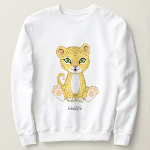 Sweatshirt Jeune léopard sauvage animal dessin animé