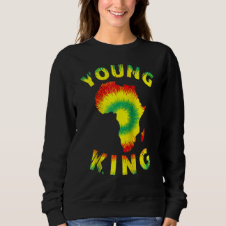 Sweatshirt Jeune Roi Afrique Carte Kente Cloth Hommes Femmes