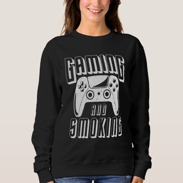 Sweatshirt Jeux Et Contrôleur De Jeu Vidéo Fumant (Devant)