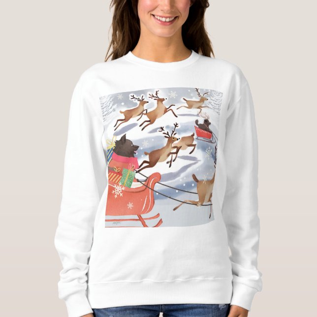 Sweatshirt JEUX REINDEER Chemises Lapphund choisir style (Devant)