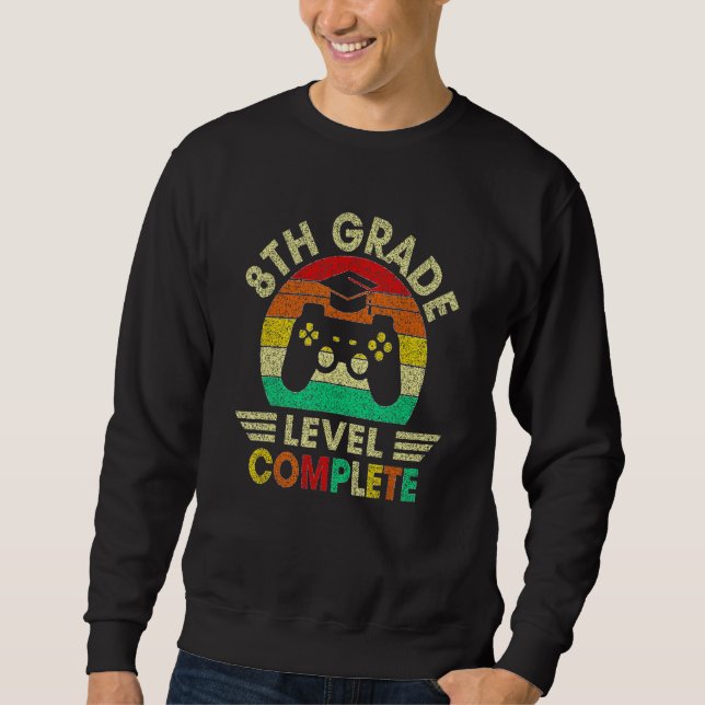 Sweatshirt Jeux vidéo complets niveau de fin d'études de 8e a (Devant)