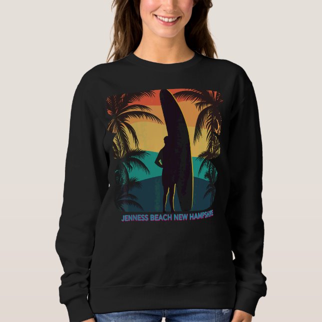 Sweatshirt Jfranc Beach New Hampshire Palm Tree Surf board Su (Devant)