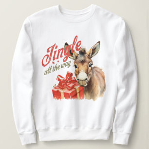 Sweatshirt Jingle Tout le long de la ferme de Noël âne