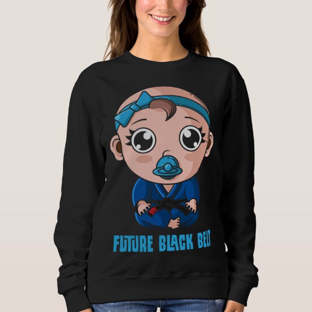 Sweatshirt Jiu Jitsu Brésilien   BJJ et Grappling Bébé Noir (Devant)