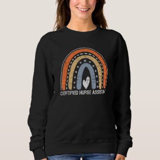 Sweatshirt Job Title Vintage Rainbow Certified Nurse Assistan