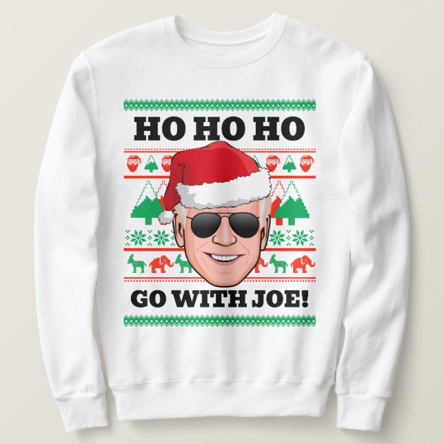Sweatshirt Joe Biden Vilain Chandail de Noël Aller avec Joe (Design devant)