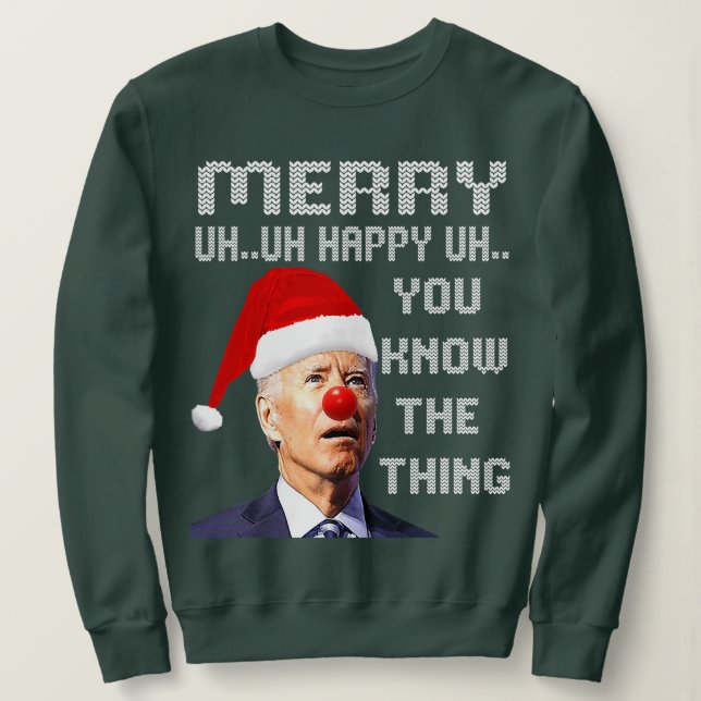 Sweatshirt Joe Biden Vilain Chandail De Noël Pour Hommes _ Fe (Design devant)