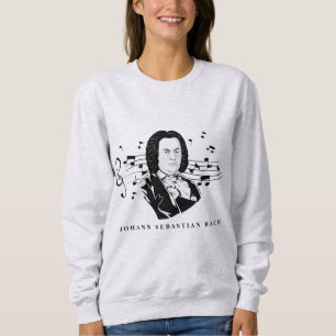 Sweatshirt Johann Sebastian Bach Portrait et buste avec notes