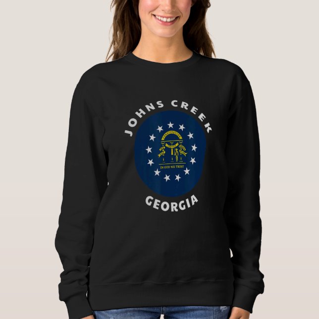 Sweatshirt Johns Creek Georgia Drapeau GA Vacances Souvenir (Devant)