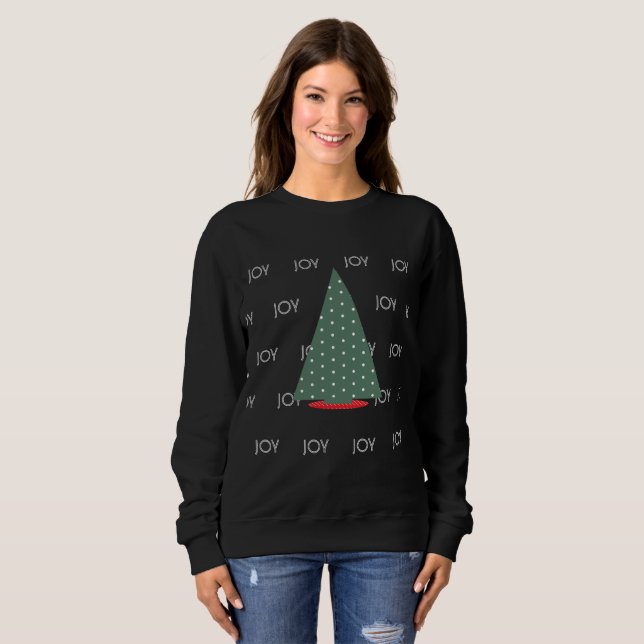 Sweatshirt Joie d'Arbre de Noël Hiver (Devant entier)