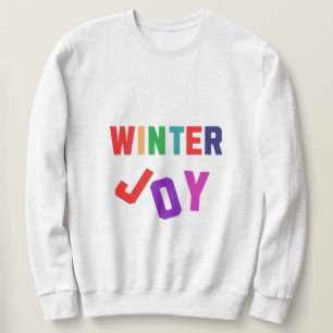 Sweatshirt Joie d'hiver - Lettres colorées douillettes