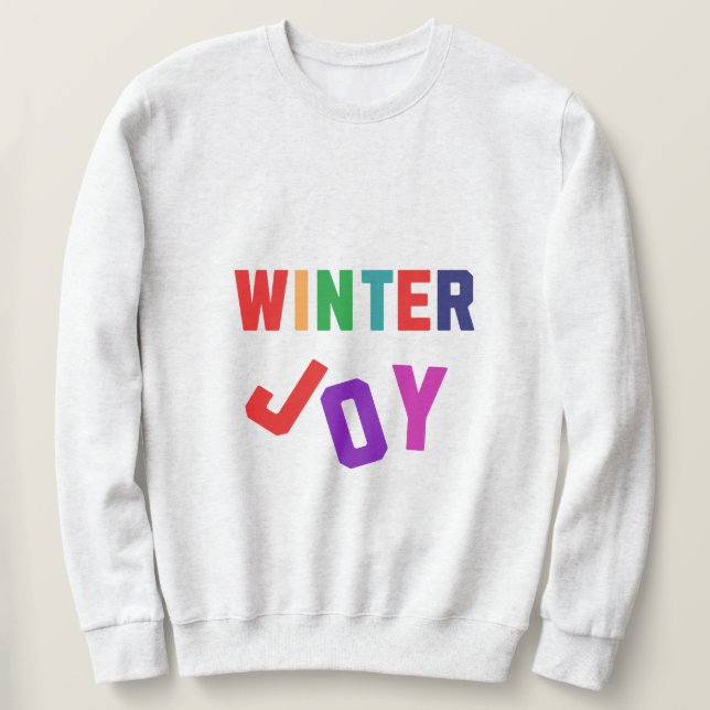Sweatshirt Joie d'hiver - Lettres colorées douillettes (Design devant)