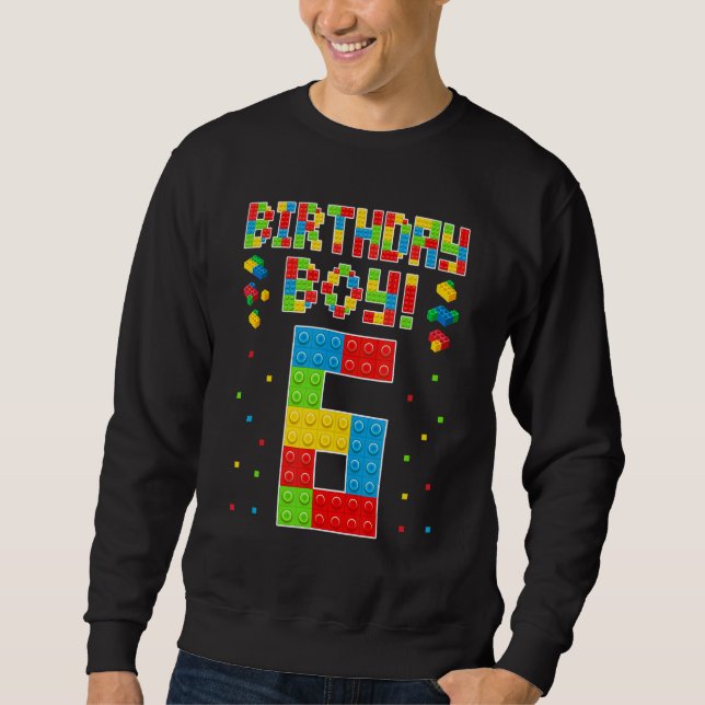 Sweatshirt Joli 6E Anniversaire 6 Ans Bâtiment Bâtiment Garço (Devant)
