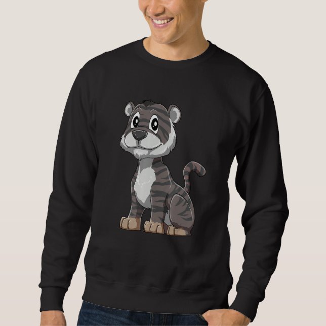 Sweatshirt Joli bébé tigre noir (Devant)