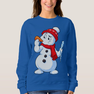 Sweatshirt Joli bonhomme de neige drôle choisissant un nez en