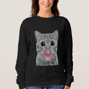 Sweatshirt Joli chat avec bulle de chewing-gum  chat mâchant 