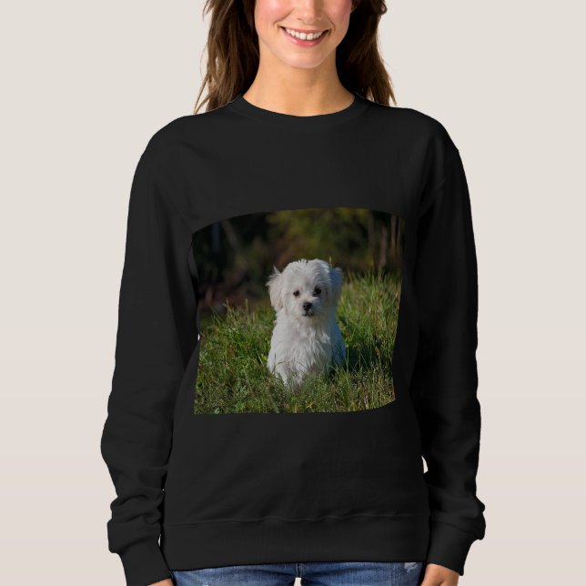 Sweatshirt Joli chiot blanc (Devant)