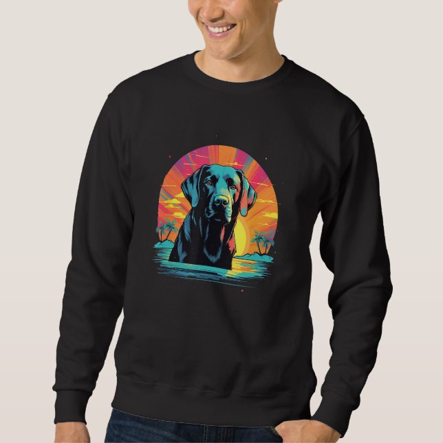 Sweatshirt Joli chiot Labrador Retriever noir  (Devant)
