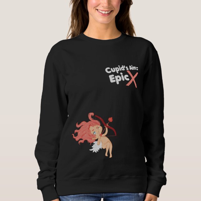 Sweatshirt Joli Cupidon aux Cheveux Roses (Devant)