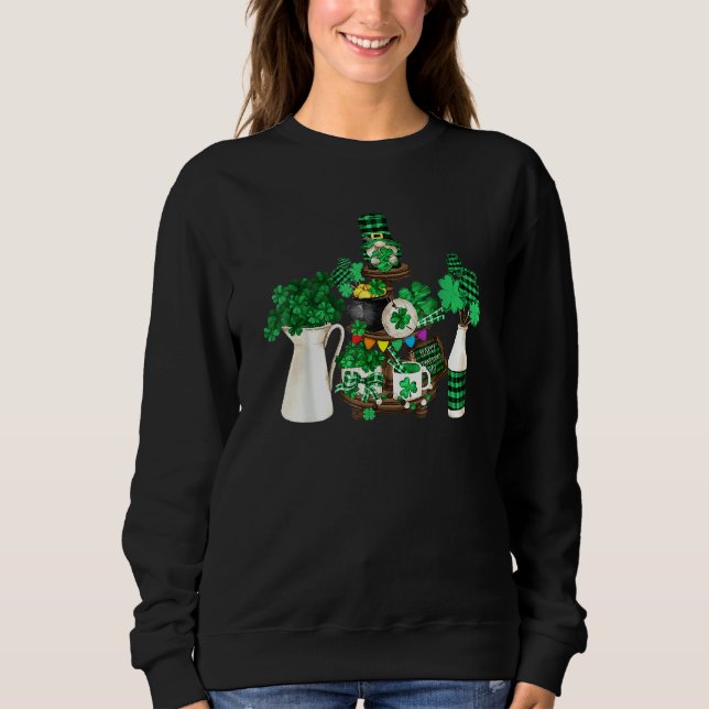 Sweatshirt Joli Décor Shamrock vert Avec Joyeux St patrick D (Devant)
