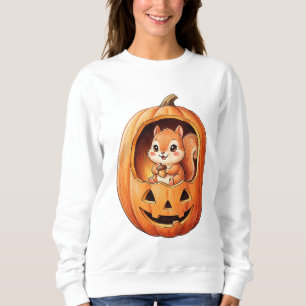 Sweatshirt Joli écureuil à l'intérieur d'une citrouille de Ha