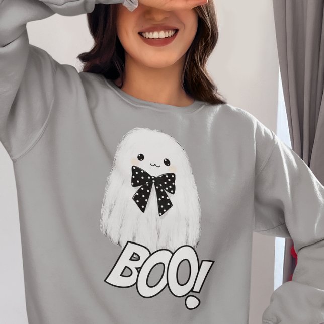 Sweatshirt Joli Fantôme Boo Halloween Poilu (Créateur téléchargé)